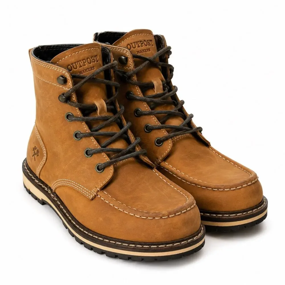 Buckle Outpost Makers Holden Leather Work Boots Men’s 9.5 NWOT Tan